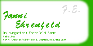 fanni ehrenfeld business card